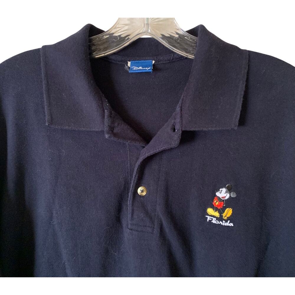 Disney Mens XXL Mickey Mouse Florida Blue Cotton Short Sleeve Polo Shirt 2X FL